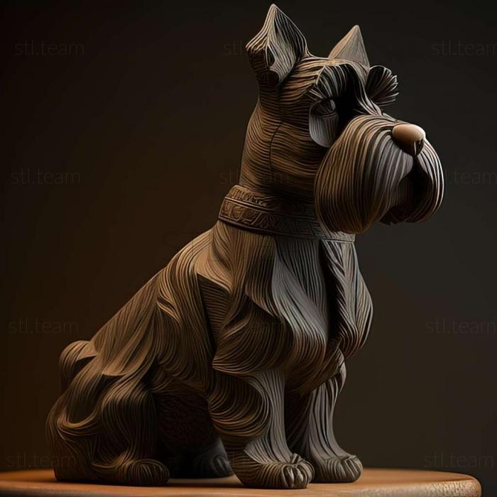 3D model Zwergschnauzer dog (STL)